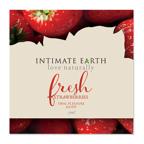 Λιπαντικό Glider Στοματικής Απόλαυσης Fresh Strawberries Φύλλο 3 ml Intimate Earth 6561