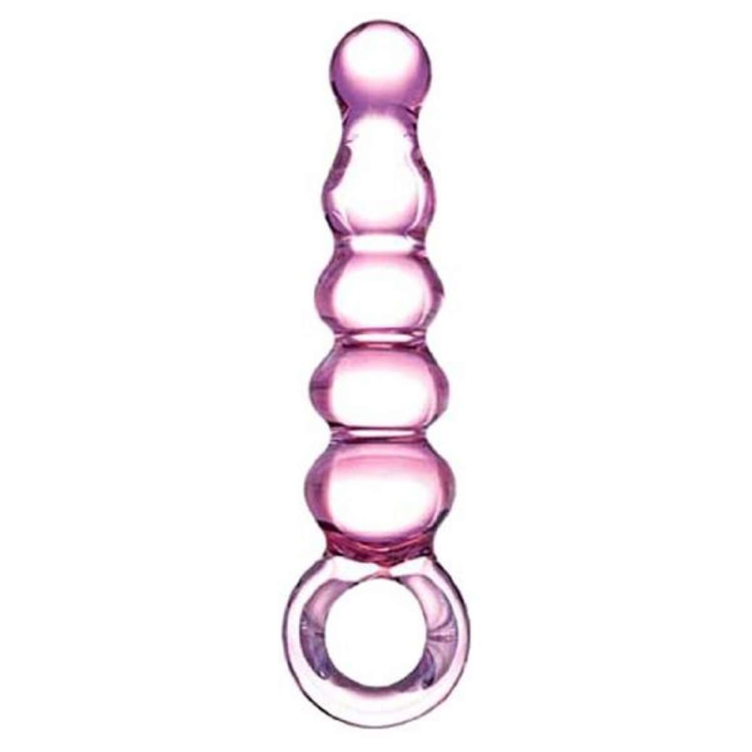 Γυάλινος Δονητής Slider Πρωκτού με Χάντρες Quintessence Glas 63330 - 19 cm Ροζ Διάφανο