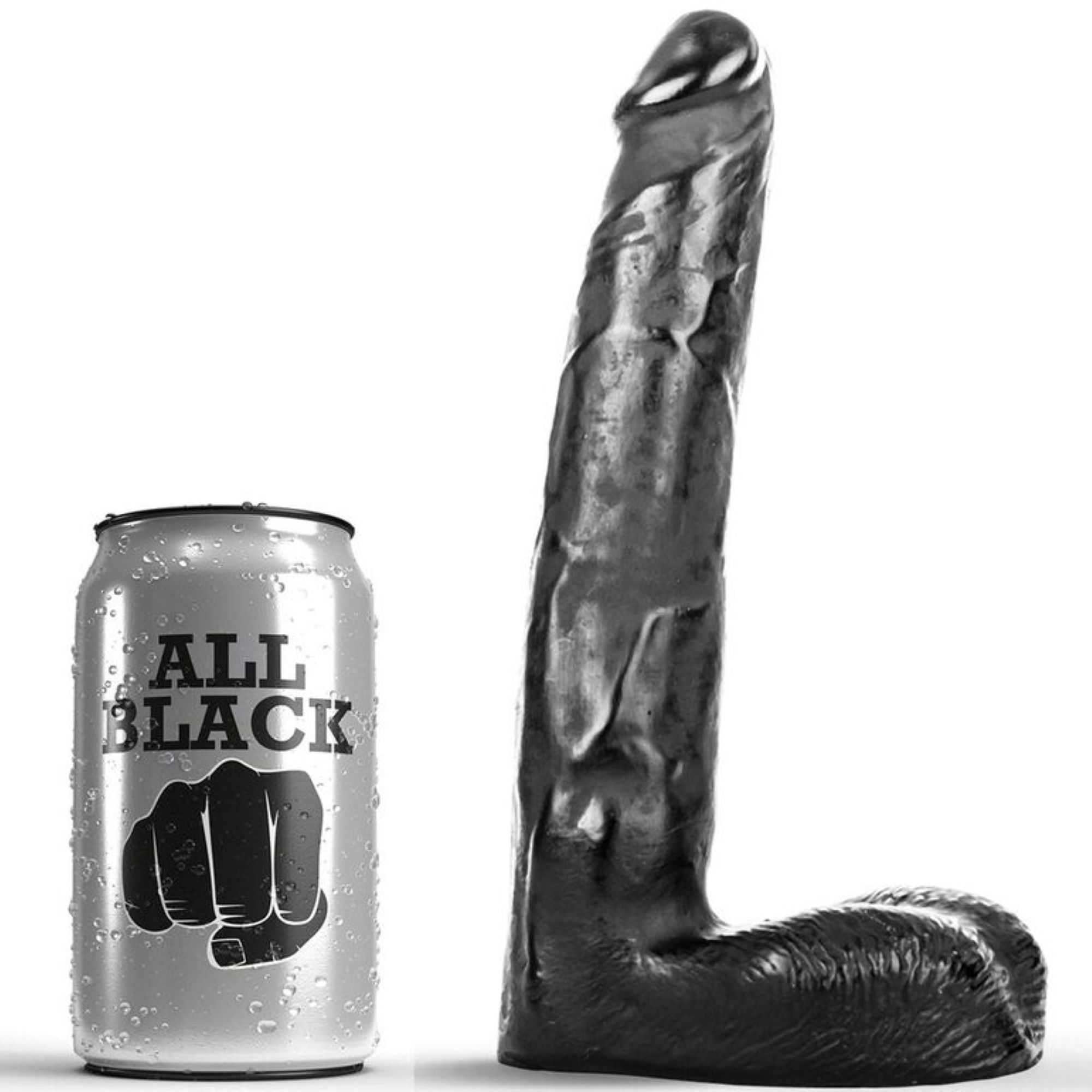 Ρεαλιστικό Luis Dildo με Όρχεις Μαύρο 21cm - All Black